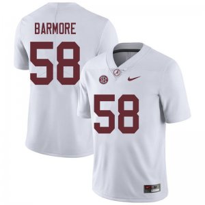 NCAA Men's Alabama Crimson Tide #58 Christian Barmore Stitched College 2018 Nike Authentic White Football Jersey RR17K13SX